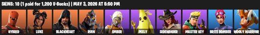 [PC/PSN/XBOX] | 10 skins | Hybrid | Luxe | Blackheart | Ruin | Ember | Peely | Sidewinder | Master Key | Brite Bomber | Wooly Warrior | Controller | Full Access
