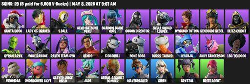 [PC/PSN/XBOX] | 29 skins | Santa Dogg | Lady of Cranes | 1-Ball | Neko Hatsune Miku | Shadow Blade Hope | Chaos Director | Skull Squad Leader | Full Access