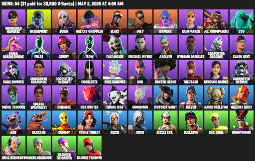 [PC/PSN/XBOX] | 54 skins | Unchained Ramirez | Breakpoint | Torin | Galaxy Grappler | Blaze | Joey | Kymera | Rain Maker | J.B. Chimpanski | Zyg | Full Access