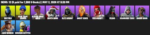 [PC/XBOX] | 12 skins | Sultura | Blue Team Leader | Slayer Juice WRLD | Santa Dogg | Blitz Knight | Ghost Rider | Yulejacket | Felina | Vanguard Zadie | Full Access