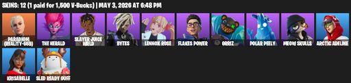 [PC/XBOX] | 12 skins | Paradigm (Reality-659) | The Herald | Slayer Juice WRLD | Bytes | Lennox Rose | Flakes Power | Grriz | Polar Peely | Full Access