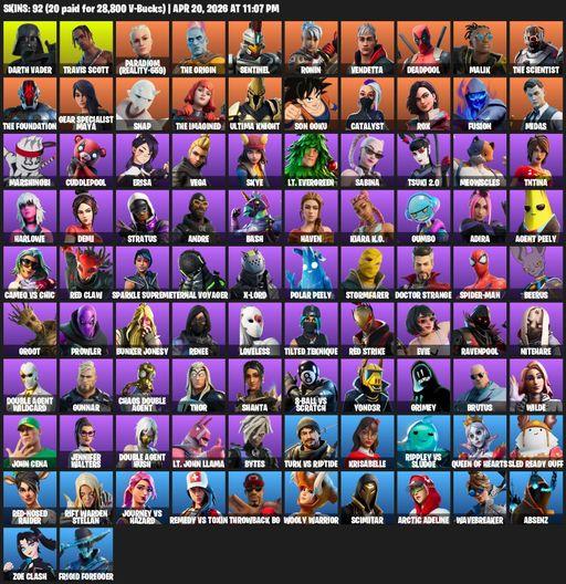 [PC/PSN] | 92 skins | Travis Scott | Darth Vader | Paradigm (Reality-659) | The Origin | Sentinel | Ronin | Vendetta | Deadpool | Malik | Full Access