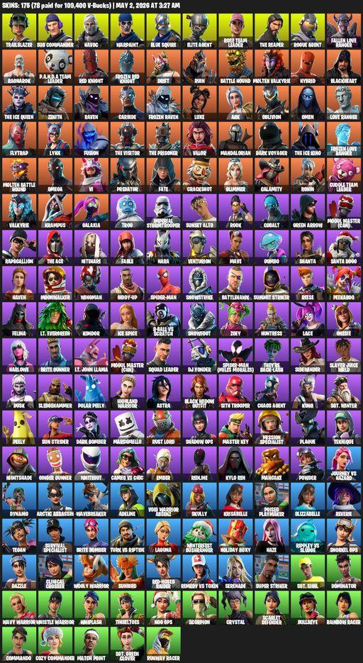 [PC/PSN/XBOX] | 175 skins | Merry Mint Axe | Take The L | OG STW | The Reaper | Elite Agent | Blue Squire | Omega | Trailblazer | Sub Commander | Full Access