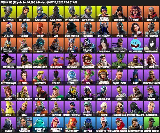 [PC/PSN] | 80 skins | Take The L | Floss | Black Knight | Sparkle Specialist | Royale Knight | The Reaper | Elite Agent | Blue Squire | Omega | Full Access