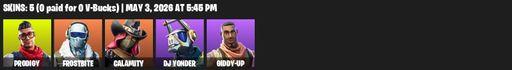 [PC/PSN/XBOX] | 5 skins | Prodigy | Frostbite | Calamity | DJ Yonder | Giddy-up | Reckoning | Controller | Smash Up | Frozen Axe | Chill-Axe | Full Access