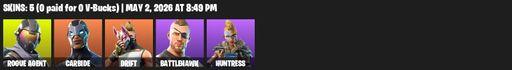 [PC/PSN] | 5 skins | Rogue Agent | Carbide | Drift | Battlehawk | Huntress | Rift Edge | Oracle Axe | Gale Force | Balloon Axe | Default Pickaxe | Full Access