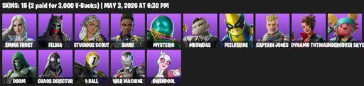 [PC/PSN/XBOX] | 15 skins | 1000 V-bucks | Emma Frost | Felina | Studious Scout | Shuri | Mysterio | Meowdas | Peelverine | Captain Jones | Full Access