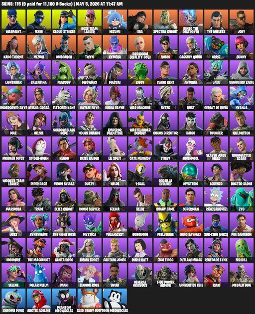 [PC/XBOX] | 115 skins | OG STW | Warpaint | Fixer | Cloud Striker | Rose Team Leader | Nezumi | Era | Spectra Knight | Renzo the Destroyer | Full Access