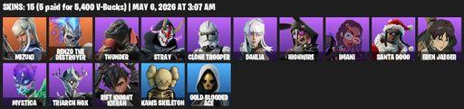 [PC/PSN] | 15 skins | Mizuki | Renzo the Destroyer | Thunder | Stray | Clone Trooper | Dahlia | Highwire | Imani | Santa Dogg | Eren Jaeger | Mystica | Full Access