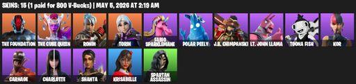 [PC/XBOX] | 15 skins | The Foundation | The Cube Queen | Ronin | Torin | Fabio Sparklemane | Polar Peely | J.B. Chimpanski | Lt. John Llama | Full Access