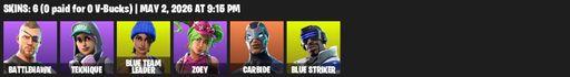 [PC/XBOX] | 6 skins | Battlehawk | Teknique | Blue Team Leader | Zoey | Carbide | Blue Striker | Gale Force | Lollipopper | Default Pickaxe | Positron | Full Access