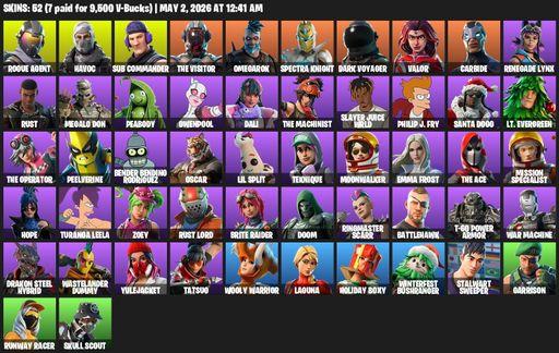 [PC/PSN/XBOX] | 52 skins | Take The L | Rogue Agent | Havoc | Sub Commander | The Visitor | Omegarok | Spectra Knight | Dark Voyager | Valor | Carbide | Full Access