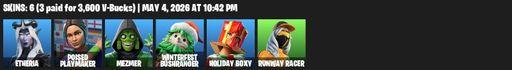 [PC/PSN/XBOX] | 6 skins | Etheria | Poised Playmaker | Mezmer | Winterfest Bushranger | Holiday Boxy | Runway Racer | Ember Pick | Sigil of the Empire | Full Access