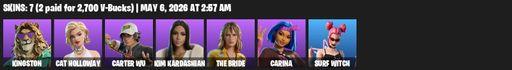[PC/PSN/XBOX] | 7 skins | Kingston | Cat Holloway | Carter Wu | Kim Kardashian | The Bride | Carina | Surf Witch | LISA's Rockstar Mic | Bard's Gem | Full Access