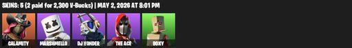 [PC/PSN] | 5 skins | Calamity | Marshmello | DJ Yonder | The Ace | Boxy | Reckoning | Smash Up | Default Pickaxe | Full Access