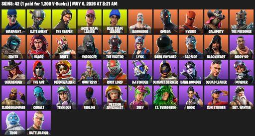 [PC/XBOX] | 42 skins | Take The L | OG STW | The Reaper | Elite Agent | Omega | Warpaint | Rose Team Leader | Blue Team Leader | Ragnarok | Hybrid | Full Access