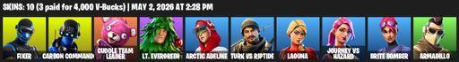 [PC/XBOX] | 10 skins | Fixer | Carbon Commando | Cuddle Team Leader | Lt. Evergreen | Arctic Adeline | Turk vs Riptide | Laguna | Journey vs Hazard | Full Access