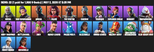 [PC/PSN/XBOX] | 22 skins | Omega | Havoc | Sub Commander | Valor | The Visitor | Carbide | Teknique | Explorer Emilie | Burnoff | Snowmando | Full Access