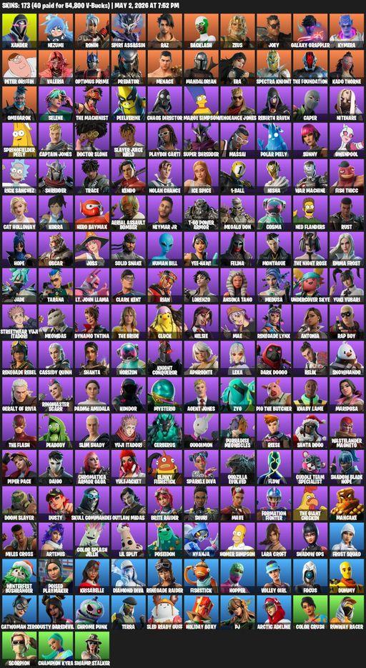 [PC/XBOX] | 173 skins | Renegade Raider | Lara Croft | Reaper Axe | Xander | Nezumi | Ronin | Spire Assassin | Raz | Backlash | Zeus | Joey | Full Access