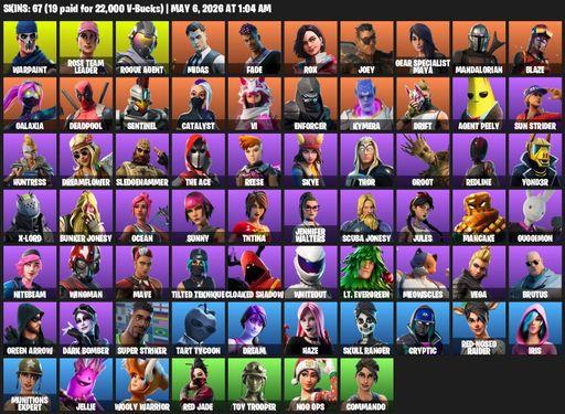 [PC/PSN/XBOX] | 67 skins | Leviathan Axe | OG STW | Warpaint | Rose Team Leader | Rogue Agent | Midas | Fade | Rox | Joey | Gear Specialist Maya | Full Access