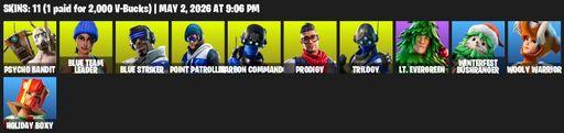 [PC/XBOX] | 11 skins | Psycho Bandit | Blue Team Leader | Blue Striker | Point Patroller | Carbon Commando | Prodigy | Trilogy | Lt. Evergreen | Full Access