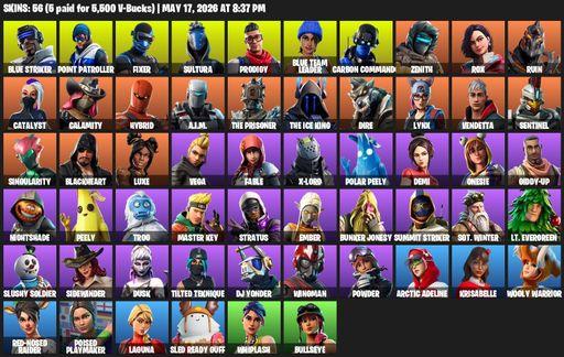 [PC/XBOX] | 56 skins | Blue Striker | Point Patroller | Fixer | Sultura | Prodigy | Blue Team Leader | Carbon Commando | Zenith | Rox | Ruin | Full Access