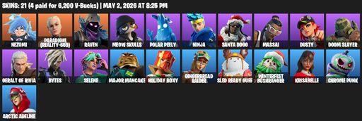 [PC/PSN/XBOX] | 21 skins | 600 V-bucks | Nezumi | Paradigm (Reality-659) | Raven | Meow Skulls | Polar Peely | Ninja | Santa Dogg | Massai | Dusty | Full Access