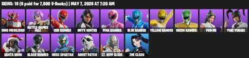 [PC/PSN] | 16 skins | Dino Megazord | Battle Gamer Mae | Red Ranger | Onyx Winter | Pink Ranger | Blue Ranger | Yellow Ranger | Green Ranger | Yoo-mi | Full Access