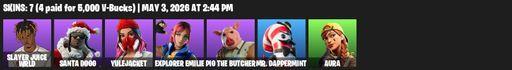 [PC/PSN/XBOX] | 7 skins | Slayer Juice WRLD | Santa Dogg | Yulejacket | Explorer Emilie | Pig the Butcher | Mr. Dappermint | Aura | Full Access