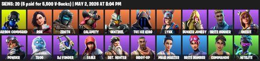 [PC/PSN/XBOX] | 20 skins | Carbon Commando | Rox | Zenith | Calamity | Sentinel | The Ice King | Lynx | Bunker Jonesy | Brite Gunner | Onesie | Powder | Full Access