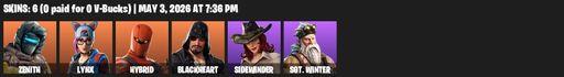 [PC/PSN] | 6 skins | Zenith | Lynx | Hybrid | Blackheart | Sidewinder | Sgt. Winter | Scratchmark | Swag Smasher | Dragon's Claw | Scorcher | Full Access