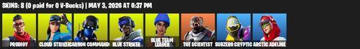 [PC/XBOX] | 8 skins | Prodigy | Cloud Striker | Carbon Commando | Blue Striker | Blue Team Leader | The Scientist | Subzero Cryptic | Arctic Adeline | Full Access