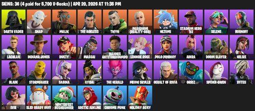 [PC/PSN] | 36 skins | Darth Vader | Snap | Malik | The Ageless | Twyn | Paradigm (Reality-659) | Nezumi | Stadium Hero '92 | Selene | Burnoff | Full Access