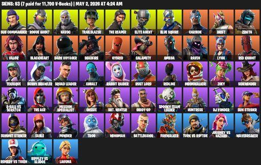 [PC/PSN/XBOX] | 53 skins | Take The L | The Reaper | Elite Agent | Blue Squire | Omega | Sub Commander | Rogue Agent | Havoc | Trailblazer | Carbide | Full Access