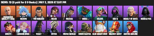 [PC/PSN] | 19 skins | Paradigm (Reality-659) | Nezumi | The Ageless | Helsie | Massai | Grriz | Selene | CRZ-8 | Geralt of Rivia | NeuraLynx | Dusty | Full Access