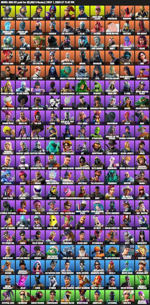 [PC/PSN] | 200 skins | 6000 V-bucks | Take The L | OG STW | The Reaper | Elite Agent | Omega | Rogue Agent | Blitz | Cole | Warpaint | Full Access