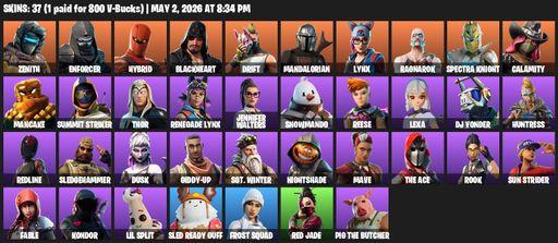 [PC/PSN/XBOX] | 37 skins | Zenith | Enforcer | Hybrid | Blackheart | Drift | Mandalorian | Lynx | Ragnarok | Spectra Knight | Calamity | Mancake | Full Access