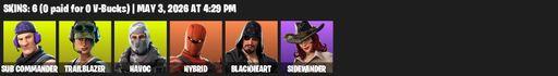 [PC/PSN/XBOX] | 6 skins | Sub Commander | Trailblazer | Havoc | Hybrid | Blackheart | Sidewinder | Dragon's Claw | Swag Smasher | Snakebite | Full Access