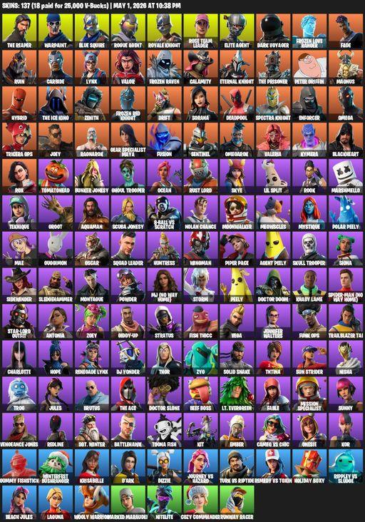 [PC/PSN] | 137 skins | Take The L | OG STW | Royale Knight | The Reaper | Elite Agent | Blue Squire | Omega | Warpaint | Rogue Agent | Full Access