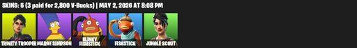 [PC/PSN/XBOX] | 5 skins | Trinity Trooper | Marge Simpson | Blinky Fishstick | Fishstick | Jungle Scout | Storm's Maw | Fuel Rod and Tongs | Full Access