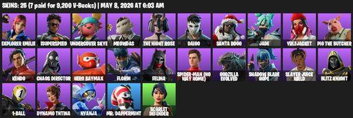 [PC/XBOX] | 25 skins | Explorer Emilie | ISuperSpeed | Undercover Skye | Meowdas | The Night Rose | Daigo | Santa Dogg | Jade | Yulejacket | Full Access