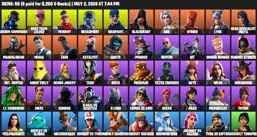 [PC/XBOX] | 50 skins | OG STW | Carbon Commando | Rose Team Leader | Prodigy | Breakpoint | Warpaint | Blackheart | Ark | Hybrid | Lynx | Full Access