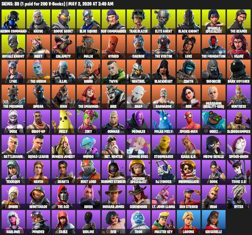 [PC/PSN/XBOX] | 89 skins | Floss | Take The L | Black Knight | Sparkle Specialist | Royale Knight | The Reaper | Elite Agent | Blue Squire | Omega | Full Access