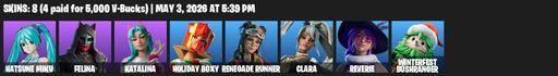 [PC/PSN/XBOX] | 8 skins | Hatsune Miku | Felina | Katalina | Holiday Boxy | Renegade Runner | Clara | Reverie | Winterfest Bushranger | Full Access