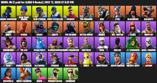 [PC/XBOX] | 45 skins | Carbon Commando | Blue Team Leader | Blue Striker | Point Patroller | Prodigy | The Prisoner | Dire | Lynx | Blackheart | Full Access