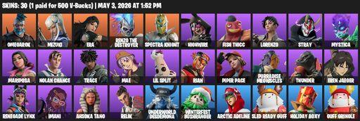 [PC/PSN/XBOX] | 30 skins | Omegarok | Mizuki | Era | Renzo the Destroyer | Spectra Knight | Highwire | Fish Thicc | Lorenzo | Stray | Mystica | Full Access