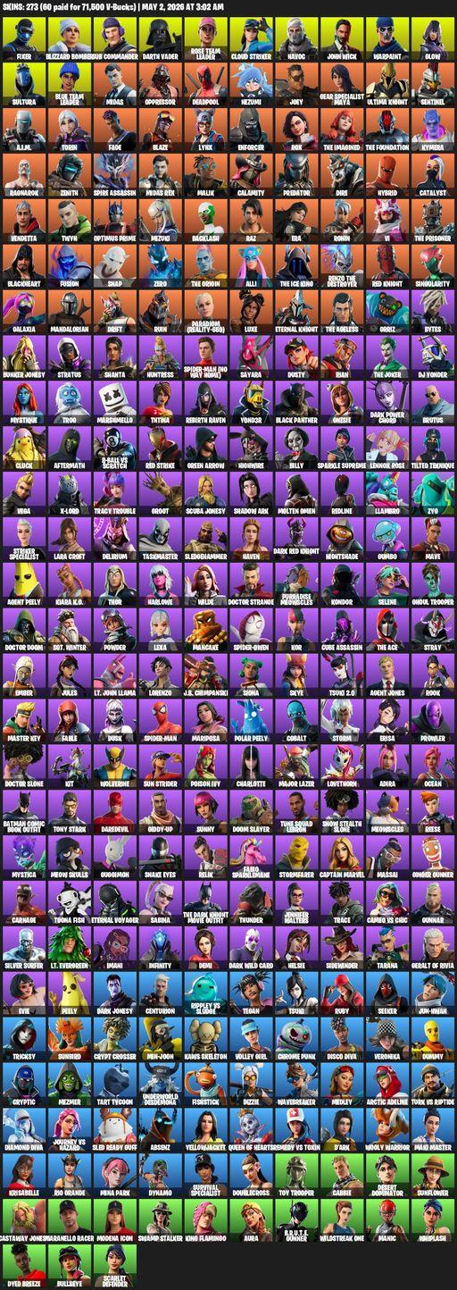 [PC/PSN/XBOX] | 273 skins | OG STW | Lara Croft | Fixer | Blizzard Bomber | Sub Commander | Darth Vader | Rose Team Leader | Cloud Striker | Havoc | Full Access