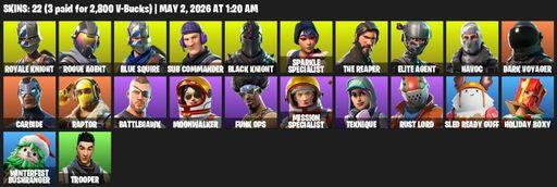 [PC/PSN/XBOX] | 22 skins | 900 V-bucks | Take The L | Floss | Black Knight | Sparkle Specialist | Royale Knight | The Reaper | Elite Agent | Full Access