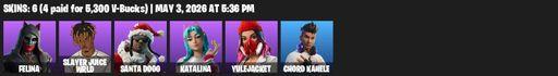 [PC/PSN/XBOX] | 6 skins | Felina | Slayer Juice WRLD | Santa Dogg | Katalina | Yulejacket | Chord Kahele | Shamisen Electric | Turbulent Blade | Full Access