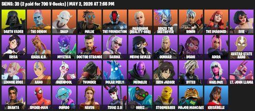 [PC/XBOX] | 39 skins | Darth Vader | The Origin | Snap | Malik | The Foundation | Paradigm (Reality-659) | Renzo the Destroyer | Ronin | The Imagined | Full Access